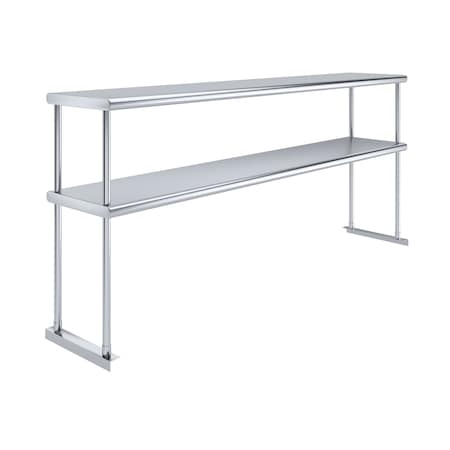 Amgood 14 in. x 72 in. AmGood Stainless Steel Double Deck Over Shelf DOS-1472-Z